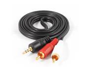3.5mm Stereo Male to 2 RCA Male M M Adapter Y Audio Video AV Cable 1.5M 4.9Ft