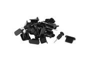 Unique Bargains 15set Black Charger Earphone Anti Dust Cap Plug 3.5mm for iPhone 5 5S