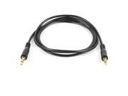 Unique Bargains 3.4ft 3.5mm Male to Male Jack Plug Audio Cable Black for Mobile Phone Mp4 Mp3