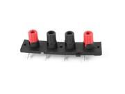 Unique Bargains Panel Type Speaker AMPS Cable Box 1 x 4 Position Terminal Binding Post Black Red