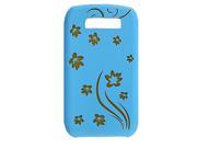 Unique Bargains Flower Silicone Protector Blue Skin for BlackBerry 8900