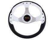 Unique Bargains 320mm Dia Sports Racing Steering Wheel Replacement Black White