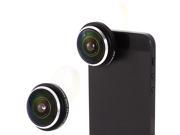 Unique Bargains Camera Cellphone Screw Mount Detachable 235 Degree Fish Eye Lens Black