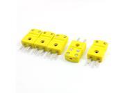 Unique Bargains 5Pcs RTD Circuits Male Plugs Thermometer Thermocouple Adapter Yellow