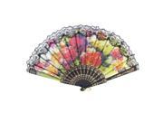 Plastic Handdle Penoy Pattern Folded Spanish Style Hand Fan Christmas Gift