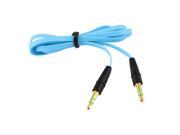 Unique Bargains 3.3Ft Long Flat Wire 3.5mm Male to Male M M Stereo Audio Cable Cord Light Blue