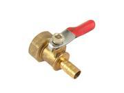 Unique Bargains Pneumatic Pipe Connector 13 16 Thread Lever Ball Valve Gold Tone Red