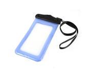 Size L Blue Clear Phone Waterproof Mobile Phone Camera Bag Pouch w Neck Strap