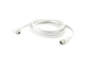 Unique Bargains White Male to Male TV Coaxial RF Fly Aerial Cable 2.7m 8.8Ft