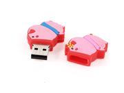 Pink Red Rubber Pig USB 2.0 Flash Memory Drive Storage Media U Disk 4GB