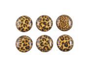 Unique Bargains Leopard Print Brown Home Button Sticker 6 in 1 for Apple iPhone 4 4G 4S 4GS 5 5G