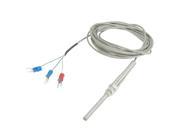 Liquid Measuring 50mm x 5mm PT100 Type Earth Thermocouple Probe 3 Meters 9.8ft