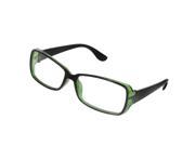 Unique Bargains Women Plastic Rectangle Optic Full Rim Clear Lens Plain Glasses Black Green