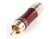 Gold Plated RCA Male Plug Soldering Audio Adapter Connector Red