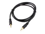Unique Bargains Black 4.6Ft 3.5mm Male to Male M M Stereo Audio AV Cable Cord for iPhone 5 iPod