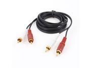 Unique Bargains Red White 2 Phono Plug RCA Male Black Flexible Stereo Audio Cable Lead 59