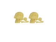 2 x Adhesive Back Gold Tone Plating Anti Resistent Sticker Pasters