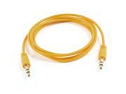 Unique Bargains 40.9 Length Yellow 3.5mm Male to Male Stereo Audio Cable Aux Cord for PC iPod