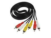 Unique Bargains 1.5M 3 RCA Plug Male to Male Composite Audio Video AV Cable Adapter