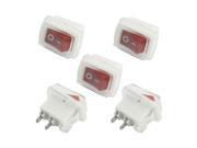 AC250V 3A Panel Mount 2Position Soldering SPST Waterproof Rocker Switches 5Pcs