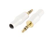 Solder Type 3.5mm Stereo Plug to 6mm Dia Hole Adapter Coupler 2 Pcs
