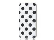 Unique Bargains Black Polka Dot White Soft Cover Case Protector for Apple iPhone 5 5G 5th