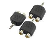 Unique Bargains 2 RCA Female to 3.5mm 1 8 Stereo Male Adapter Splitter 3Pcs