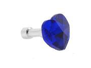 Smartphone Royal Blue Faceted Heart Crystal Detail 3.5mm Jack Ear Cap Dust Plug