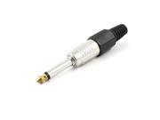 Unique Bargains 6.35mm Mono Plug Jack Audio Microphone Adaptor Connector Black for 6mm Wire