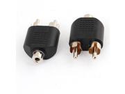 Unique Bargains 2 Pcs 2 RCA Male to 3.5mm Female Jack Stereo Adapter Splitter