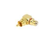 Gold Plated 90 Degree Elbow RCA Male to Female Jack Connector Plug Adapters