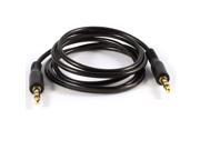 Unique Bargains 3.3ft Black Flexible 3.5mm Jack Audio Lead Extension Cable Male to Male 2pcs