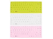 Unique Bargains 3 x Notebook Keyboard Silicone Film Skin Guard White Green Pink for Lenovo 14