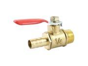 Unique Bargains 1 4 PT Male Threaded to 8mm Hose Barb Lever Handle Brass Ball Valve Red