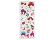Cell Phone Handbag Decor Cartoon Girl 3D Foam Stickers 1 Pack