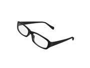 Unique Bargains Unique Bargains Woman Rectangle Clear Lens Black Plastic Arms Rimmed Plano Glasses