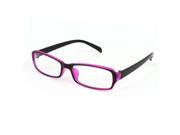 Unique Bargains Lady Black Purple Plastic Frame Full Rims Clear Lens Plain Glasses Spectacles