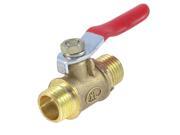 Male to Male 1 4 PT Thread Red Lever Handle Metal Ball Valve