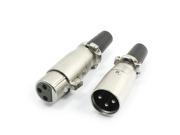 Pair Cable Audio Inline 3 Pins Male Female Cannon XLR Connector Plug