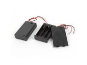 Unique Bargains 2pcs Spring Clip Black Plastic Shell 3 x 1.5V AAA Battery Slot Case Holder