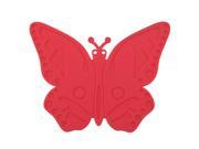 Silicone Butterfly Design Heat Resistant Mat Cup Coaster Cushion Placemat Red