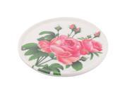 Tableware Melamine Rose Pattern Heat Insulation Placemat Dish Plate Mat Fuchsia