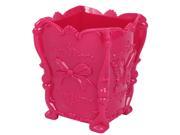 Butterfly Bowtie Pattern Cosmetic Makeup Jewelry Storage Box Case Holder Fuchsia