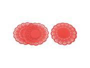 Household Silicone Flower Shaped Teapot Bottle Cup Coasters Mat Red 3 Pcs