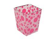 Unique Bargains Foldable Waste Bin Bucket Can Container DIY Storage Holder Pink Clear White