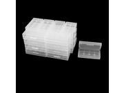 Unique Bargains 25pcs Clear White Plastic Battery Storage Box Holder for 2 x 18650 Batteries