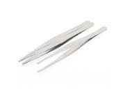 Stainless Steel Pointed Tip Straight Tweezers 18cm Length Silver Tone 3 Pcs