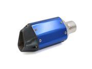 Motorcycle 48mm Inlet Carbon Fiber Printed Outlet Exhaust Muffler Pipe Blue