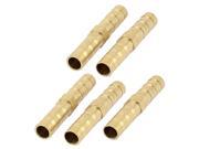 5Pcs 6.6mm Mount Dia Straight Tube Connector Brass Fuel Hose Joiner Fittings
