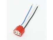 Unique Bargains Auto Red Rubber Coated 3P 3 Wires Terminal Light Lamp Ceramic Socket 5 Pcs